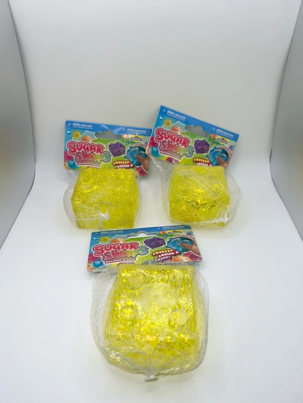 Sugar swaps glitter cube viral squishy bundle of 3 new squeeze toy